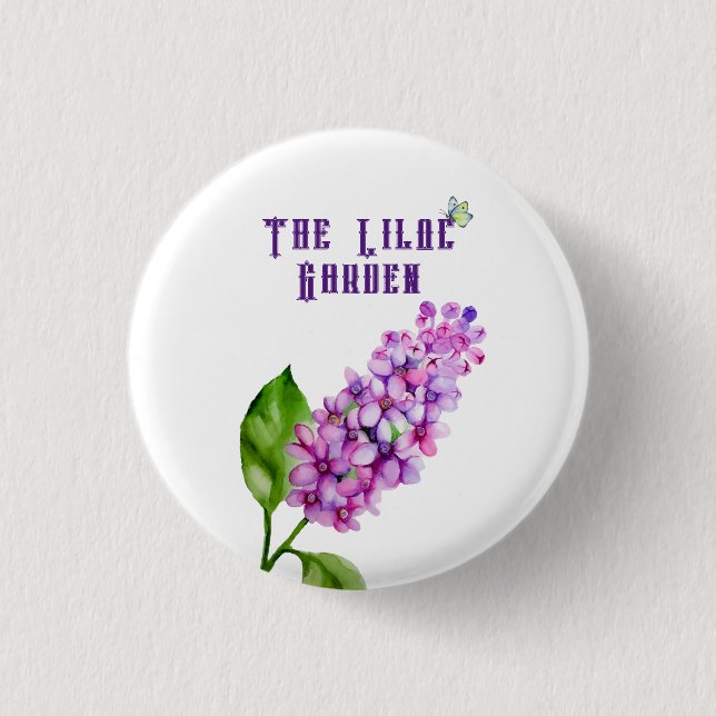 Elegant watercolor lilac branch 3 cm round badge (Front)