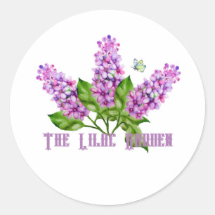 Elegant watercolor lilac branch classic round sticker