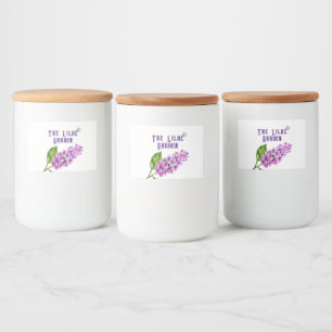 Elegant watercolor lilac branch food label