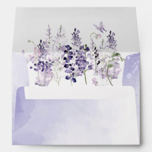 Elegant Watercolor Lilac  Flowers baby shower Envelope