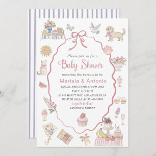 Elegant Watercolor Lilac flowers Baby Shower Invi Invitation