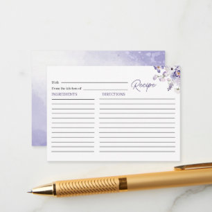 Elegant Watercolor lilac flowers Bridal Shower Rec Enclosure Card