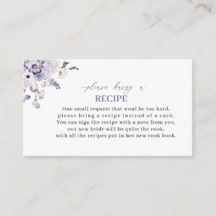 Elegant Watercolor Lilac Flowes Bridal Shower Reci Enclosure Card