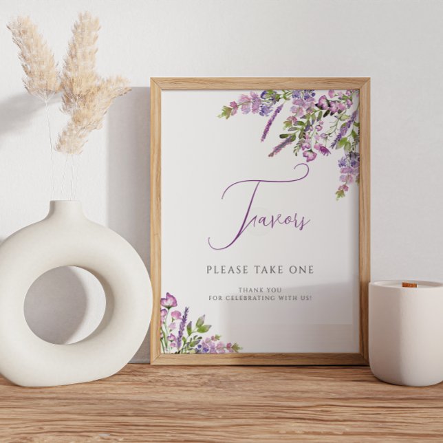 Elegant Watercolor Lilac Lavender Favors Poster (Creator Uploaded)