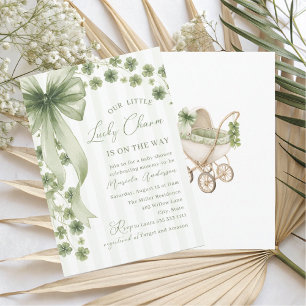 Elegant Watercolor little shamrockst Patrics Baby  Invitation