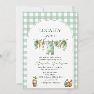 Elegant Watercolor Locally grown Baby Shower Invitation