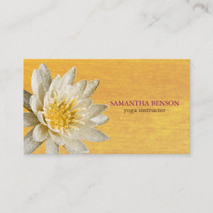 Elegant Watercolor Lotus Flower Meditation Yoga Business Card