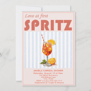 Elegant Watercolor Love at first Spritz Bridal Sh Invitation