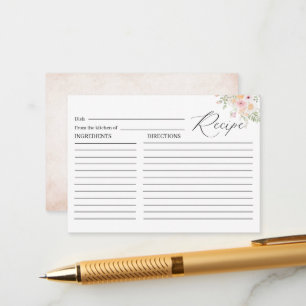 Elegant Watercolor Love In Bloom Bridal Shower Rec Enclosure Card