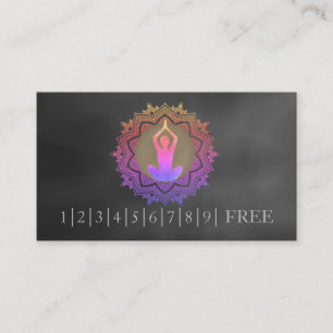 Elegant Watercolor Mandala YOGA Instructor Logo Business Card