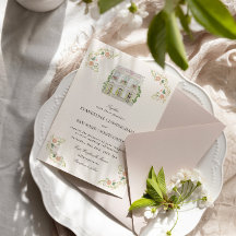 Elegant Watercolor Manor Rococo Wedding