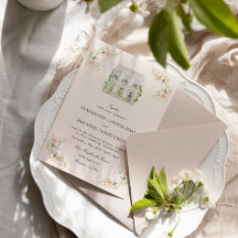 Elegant Watercolor Manor Rococo Wedding