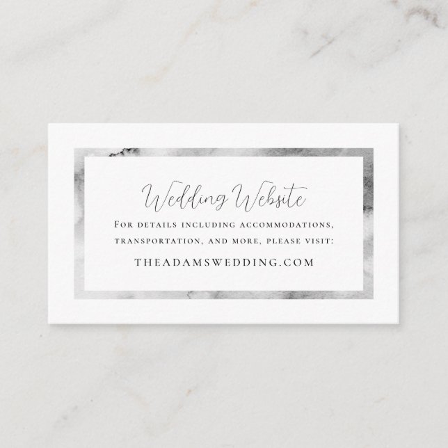 Elegant Watercolor Marble Bliss Wedding Enclosure Card (Front)