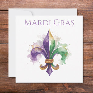 Elegant Watercolor Mardi Gras  Invitation