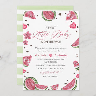 Elegant  Watercolor Melon Baby Shower Invitation
