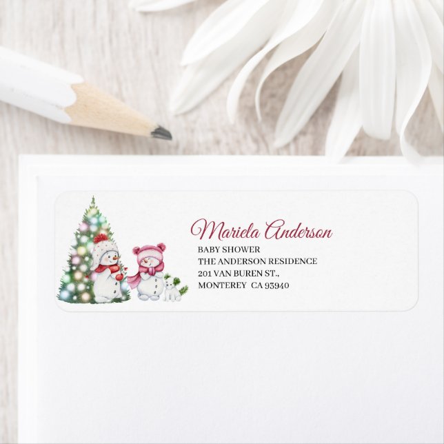 Elegant Watercolor Merry Christmas  baby shower (Insitu)