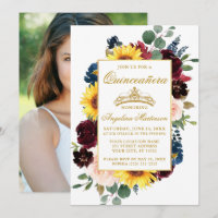 Elegant Watercolor Mixed Floral Quinceanera Photo