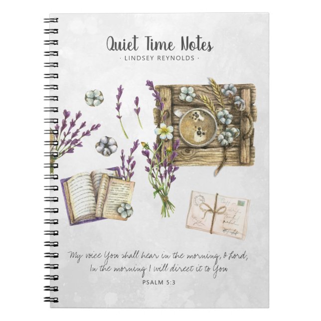Elegant Watercolor Monogram Quiet Time Journal (Front)