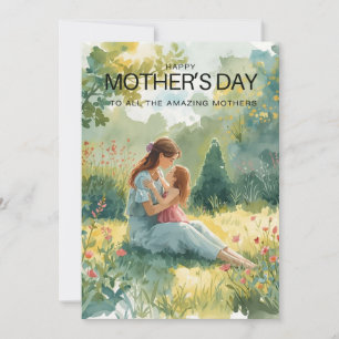Elegant Watercolor Mother’s Day Card Floral Gard
