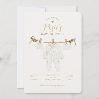 Elegant Watercolor Neutral Baby Shower Invitation