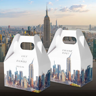 Elegant Watercolor New York City Wedding Favour Box