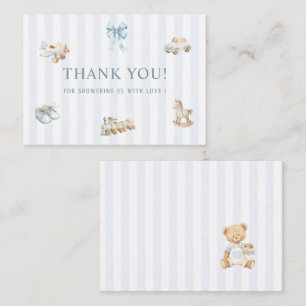Elegant Watercolor Nursery Beige Blue boy Toys Ba Card