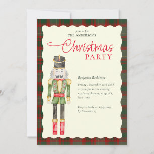 Elegant Watercolor Nutcrackers Christmas Party  Holiday Card