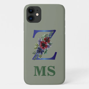 elegant watercolor of a Red & blue floral bouquet Case-Mate iPhone Case