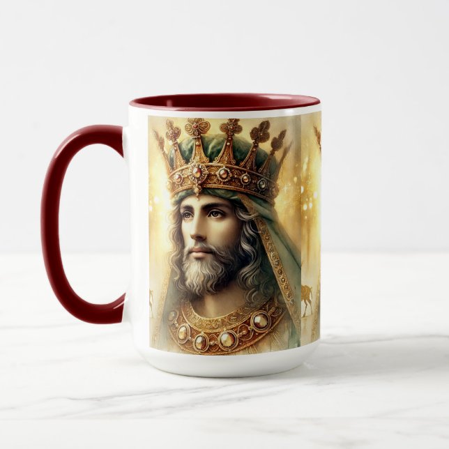 Elegant Watercolor of a Wise King  Mug (Left)