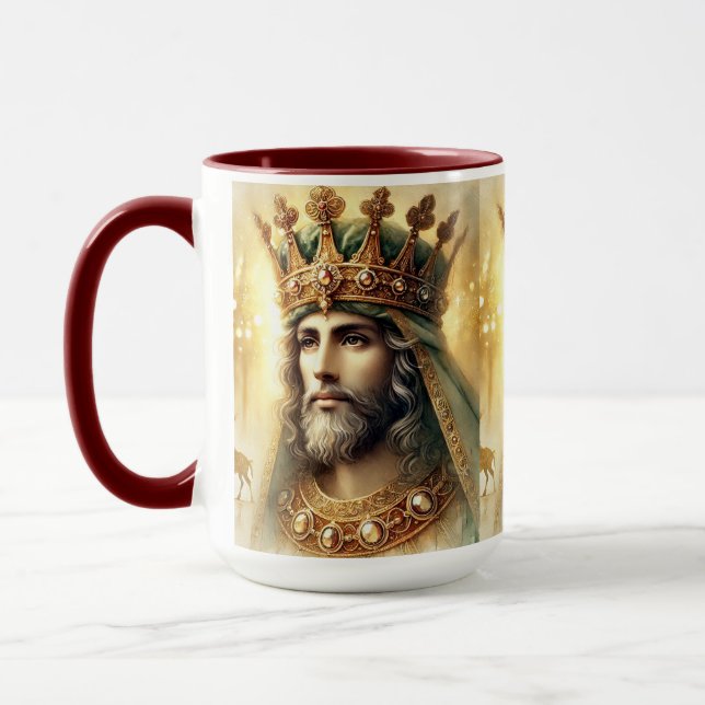 Elegant Watercolor of a Wise King  Mug (Left)