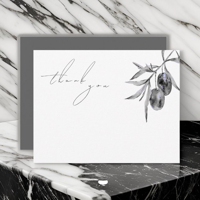 Elegant Watercolor Olive Branch Thank You Card (Creator Uploaded)