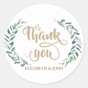 Elegant  Watercolor Olive Branch  Wedding Sticker