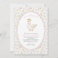 Elegant  Watercolor One 1st Birthday silly goose G