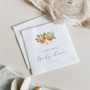 Elegant Watercolor Oranges Baby Shower Napkin