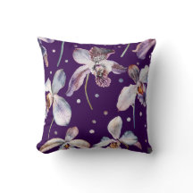 Elegant Watercolor Orchids Floral Pattern 