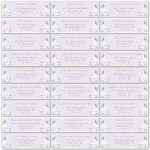 Elegant Watercolor Orchids Guest Address Labels