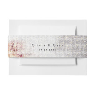 Elegant Watercolor Painted Floral Canvas Wedding   Invitation Belly Band
