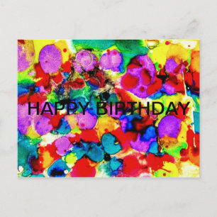 Elegant Watercolor Painting Happy birthday Postcard