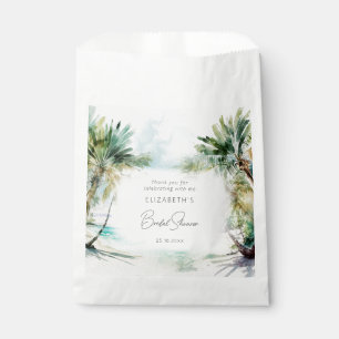 Elegant Watercolor Palm Tree Beach Bridal Shower Favour Bags
