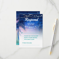 Elegant Watercolor Palm Tree Beach Wedding