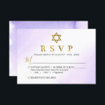 Elegant Watercolor Pastel Purple Gold Bat Mitzvah RSVP Card<br><div class="desc">Elegant Watercolor Pastel Purple Gold Bat Mitzvah RSVP Card</div>