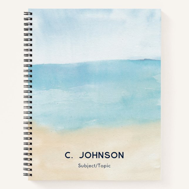 Elegant Watercolor Pattern Personalized Notebook (Front)