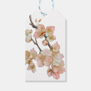 Elegant watercolor peachy florals gift tags