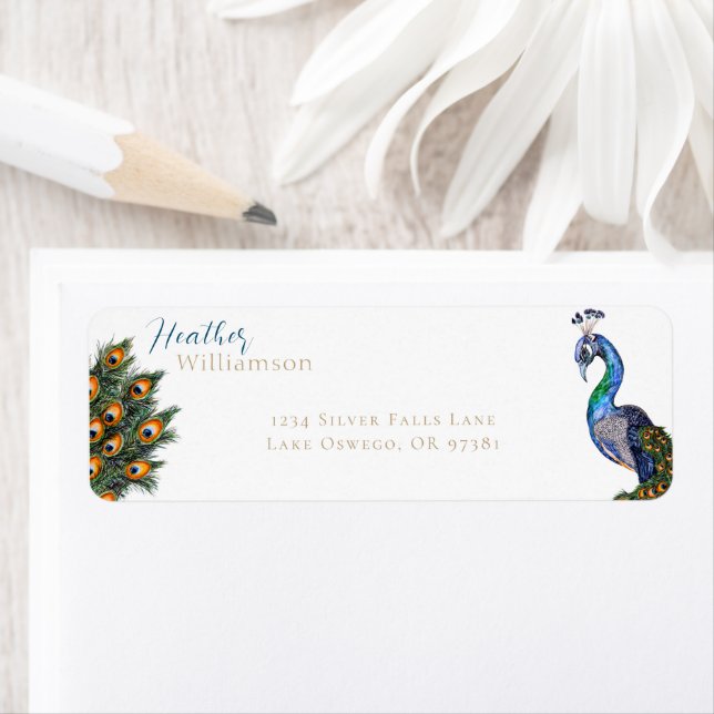 Elegant Watercolor Peacock (Insitu)