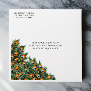 Elegant Watercolor Peacock Birthday Envelope