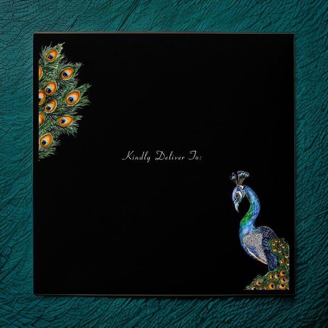 Elegant Watercolor Peacock Envelope (Creator Uploaded)