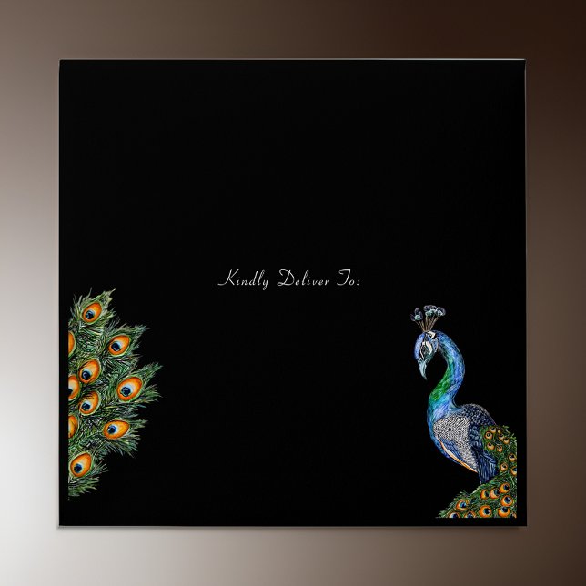 Elegant Watercolor Peacock Envelope (Creator Uploaded)