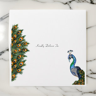 Elegant Watercolor Peacock Envelope