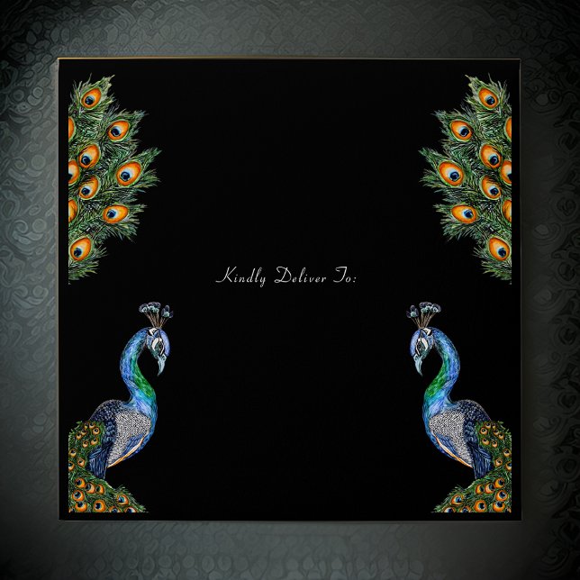 Elegant Watercolor Peacock Envelope (Creator Uploaded)