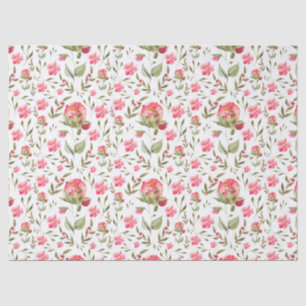 Elegant Watercolor Peony Floral botanical Tissue Paper